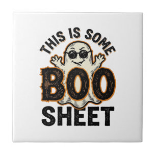 Carreau T-shirt vintage Halloween drôle de fantôme Boo She