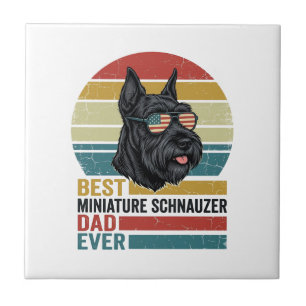 Carreau T-shirt vintage patriotique papa Schnauzer miniatu