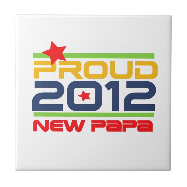 Carreau T-shirts et cadeaux Proud New Papa 2012 (Devant)