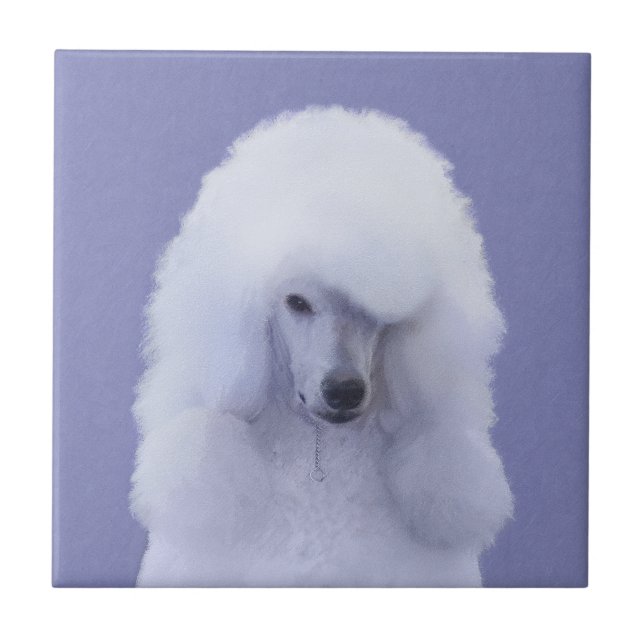 Carreau Tableau blanc standard de caniche - Art original d (Devant)