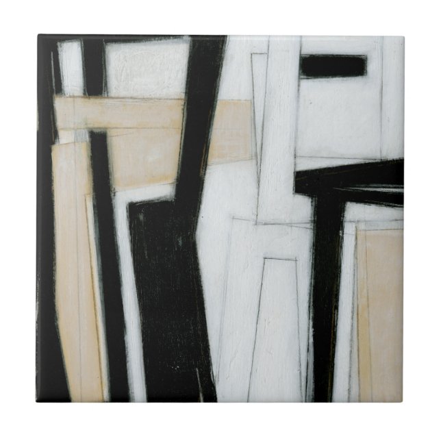 Carreau Tableau noir et blanc Abstrait (Devant)