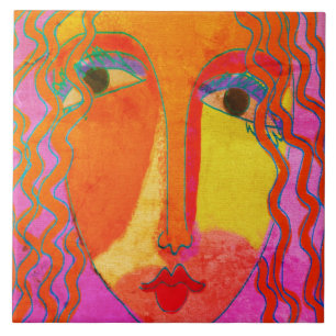 Carreau Tableau numérique Abstrait à joli visage