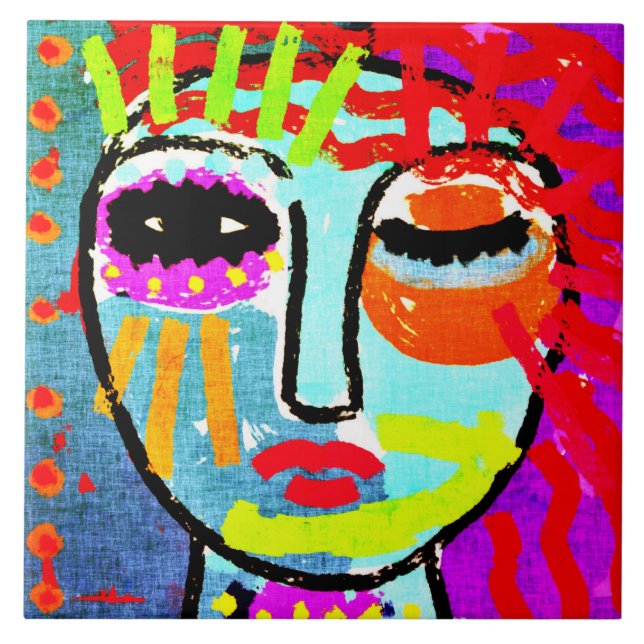 Carreau Tableau numérique Abstrait original (Devant)