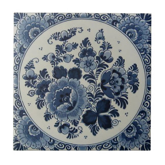 Carreau Tailles bleues et blanches de Delft de