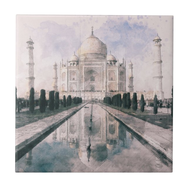 Carreau Taj Mahal Inde Carrelage en céramique - Art Mughal (Devant)