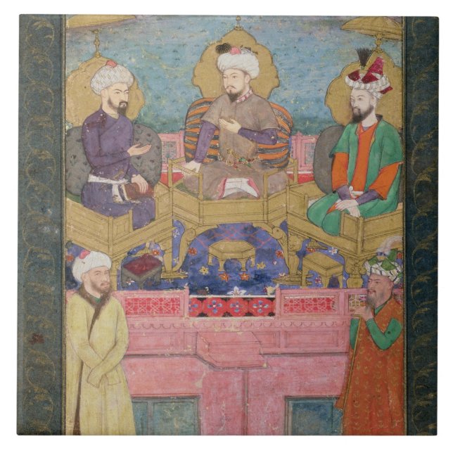Carreau Tamerlan (1336-1405), Babur (1483-1530, r.1526-30) (Devant)