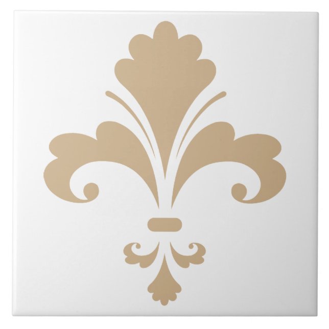 Carreau Tan Brown Fleur de lis (Devant)