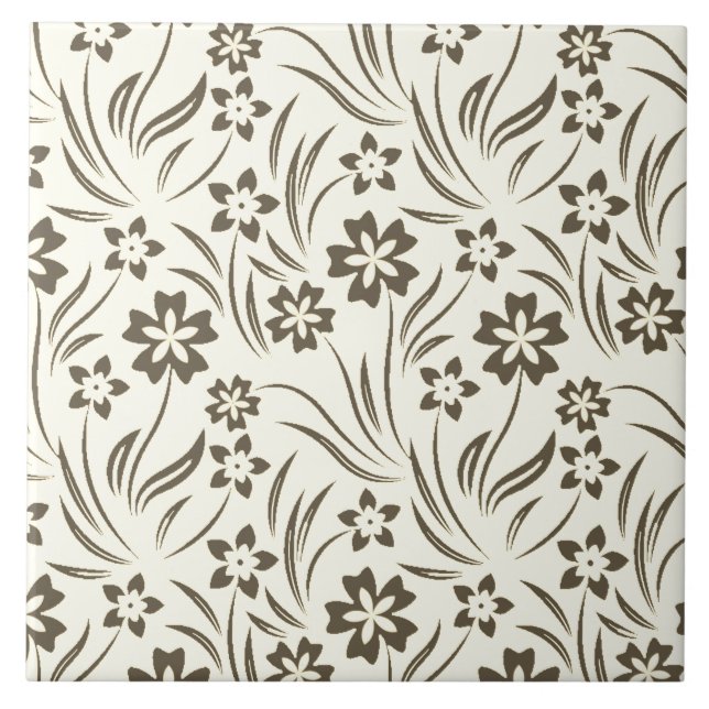 Carreau Tan Fleurs Carrelage céramique (Devant)