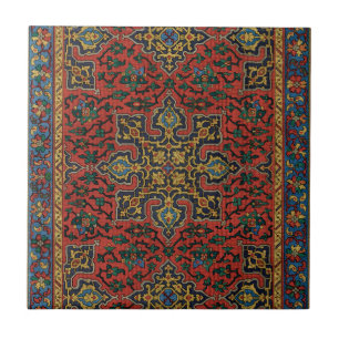 Carreau Tapis persan rouge bleu classique