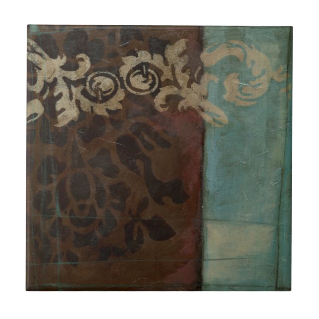 Carreau Tapisserie Abstraite Damask par Jennifer Goldberge (Devant)