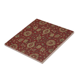 Carreau Tapisserie arabesque rouge perse