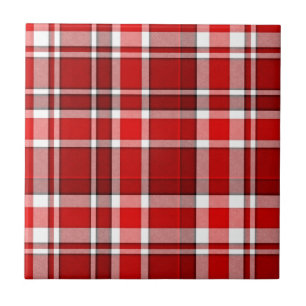 Carreau Tartan blanc rouge de plaid
