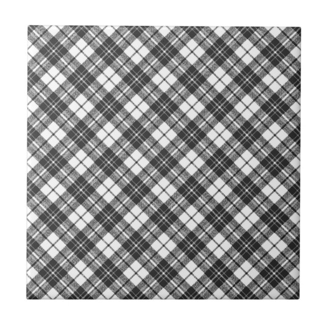 Carreau Tartan motif vacances Noël noir blanc (Devant)