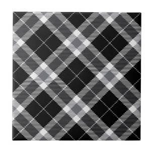 Carreau Tartan noir blanc et gris