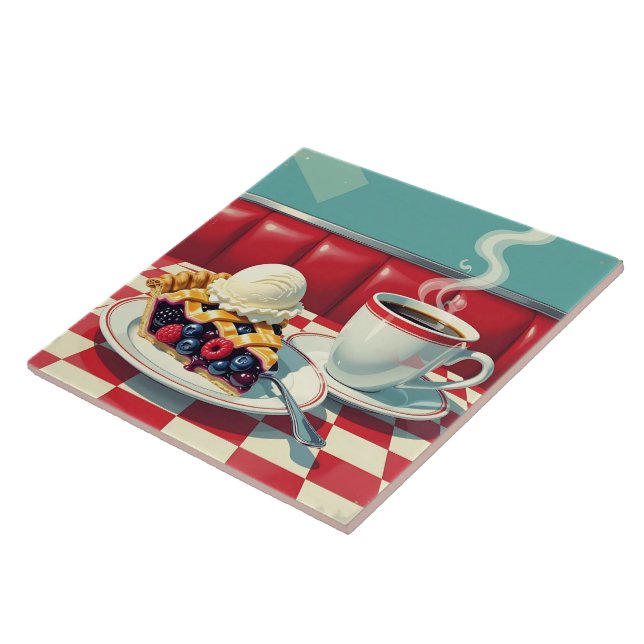 Carreau Tarte au Berry mélangé, crème glacée et café (Côté)