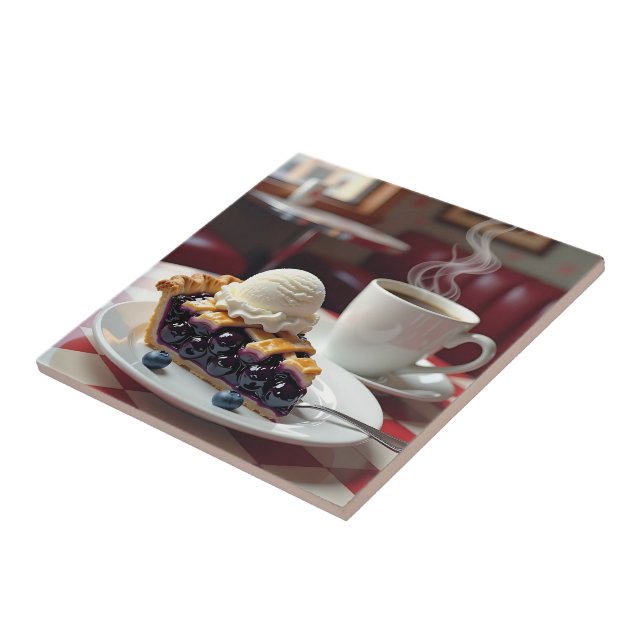 Carreau Tarte aux bleuets, crème glacée et café (Côté)