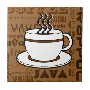 Carreau Tasse de café - copie de mots de café - brun