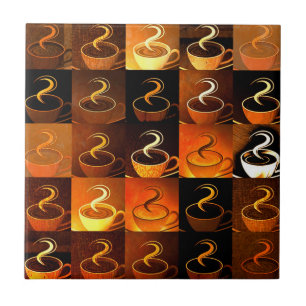 Carreau Tasses de café d'automne