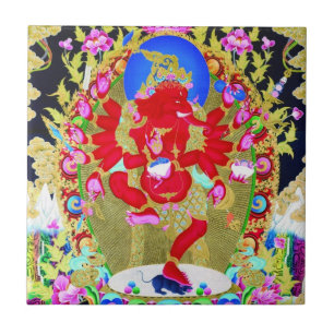 Carreau Tatouage cool oriental tibétain thangka Jambhala r