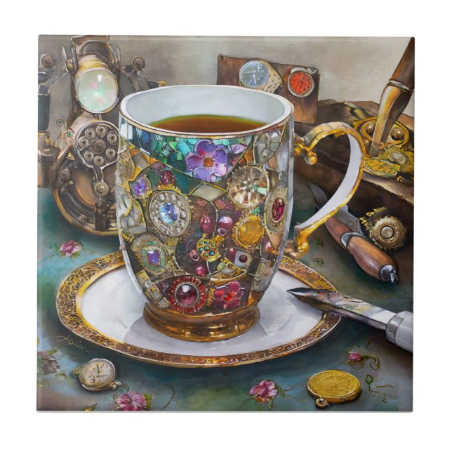 Carreau Tea Time Avec Le Voyageur Du Temps (Devant)