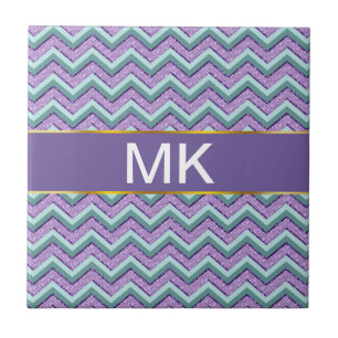 Carreau Teal et zigzag d'améthyste