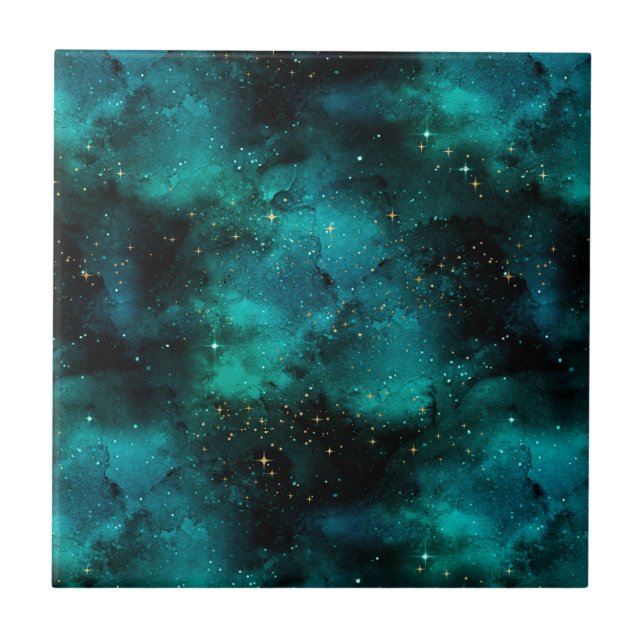 Carreau Teal galaxy Series Design 1 (Devant)