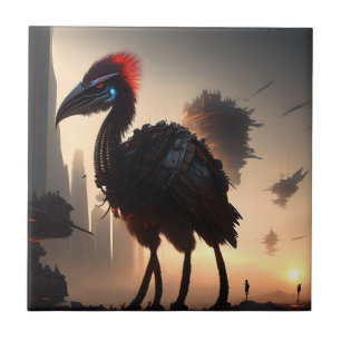 Carreau "Techno-Feathers : Le robot futuriste Emu"