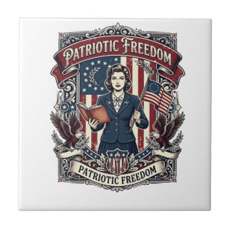 Carreau Tee-shirt graphique vectoriel enseignant patriotiq