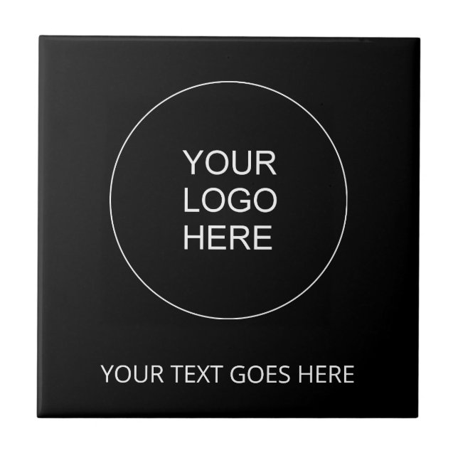 Carreau Téléchargez votre propre logo de société ici noir (Devant)