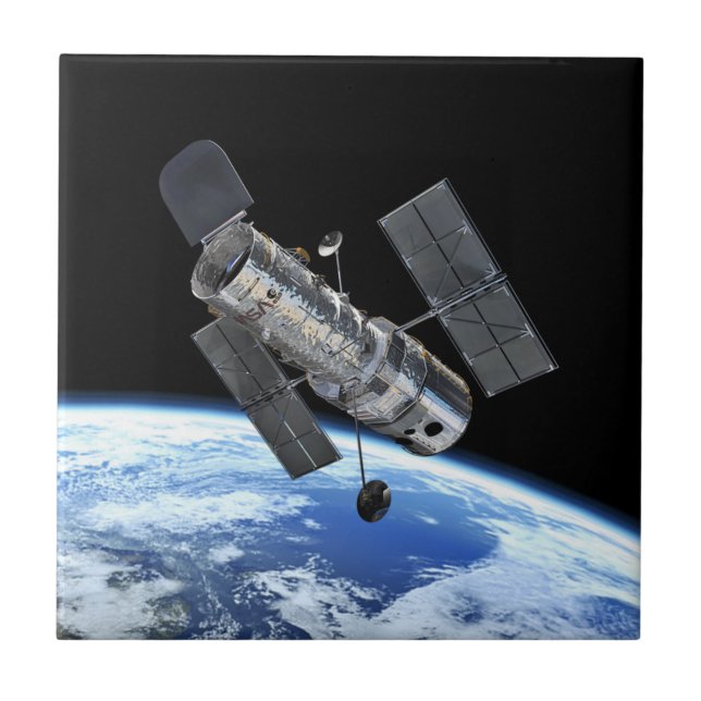 Carreau Télescope Spatial Hubble Sur Terre Orbit Photo NAS (Devant)