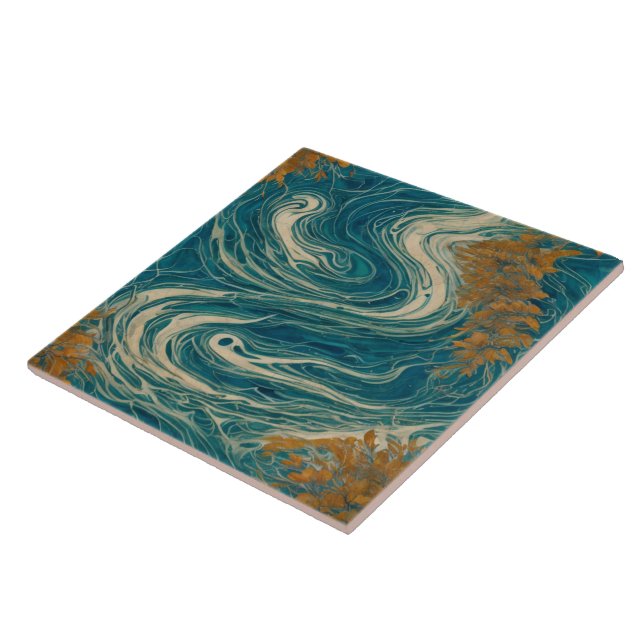 Carreau Température Peinture d'huile d'eau de mer No1 (Côté)