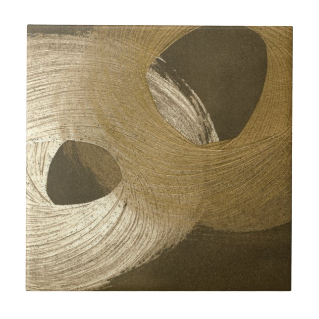 Carreau Tempête de sable circulaire dans Tan et Dark Brown (Devant)