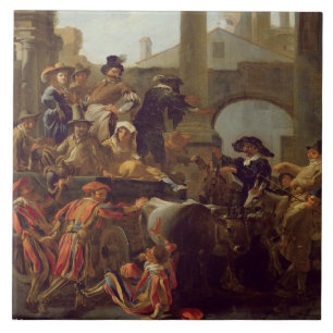 Carreau Temps de carnaval à Rome, 1653 (huile sur la