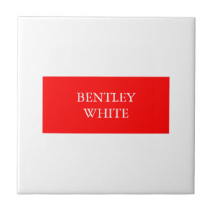 Carreau Tendance Rouge Blanc Style Simple Simple Plaque Vo