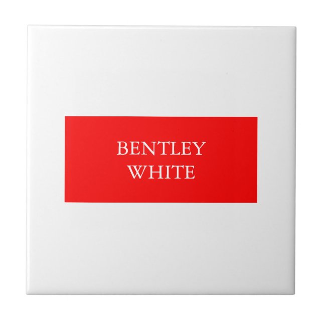 Carreau Tendance Rouge Blanc Style Simple Simple Plaque Vo (Devant)