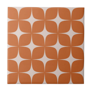Carreau Terracotta Brûlé Orange Moderne Du Milieu Du Siècl