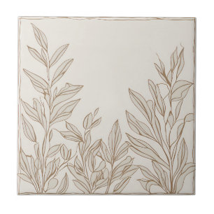 Carreau Terracotta Fleur sauvage Rustic Boho Décor Printem