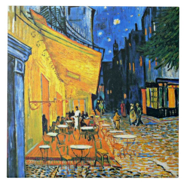 Carreau Terrasse du Café par Vincent van Gogh, (Devant)