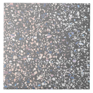 Carreau Terrazzo Gris Bleu Pastel Minimal Pierre Moderne