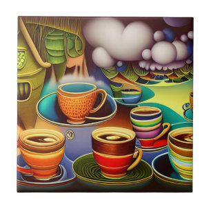 Carreau Terre lunaire des tasses de café