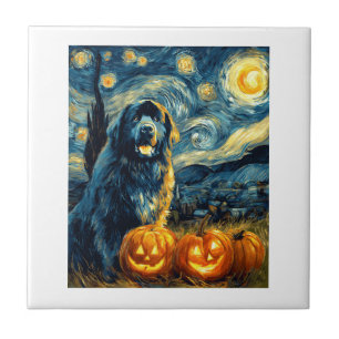 Carreau Terre-Neuve Terre-Neuvien Chien Mignon Halloween J