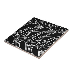 Carreau Tessellations de nouveau d'art moderne noirs et