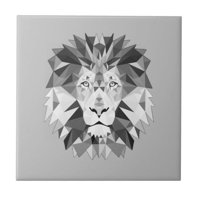 Carreau Tête de lion géométrique cool (Devant)
