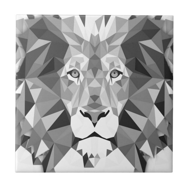 Carreau Tête de lion géométrique cool (Devant)
