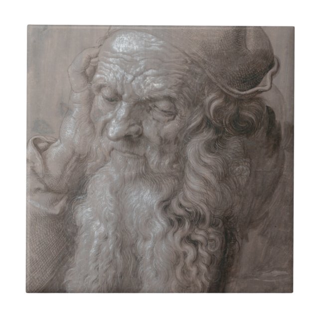 Carreau Tête d'un vieil homme par Albrecht Durer (Devant)