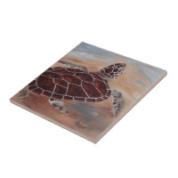 Tête vers le haut de tuile de tortue