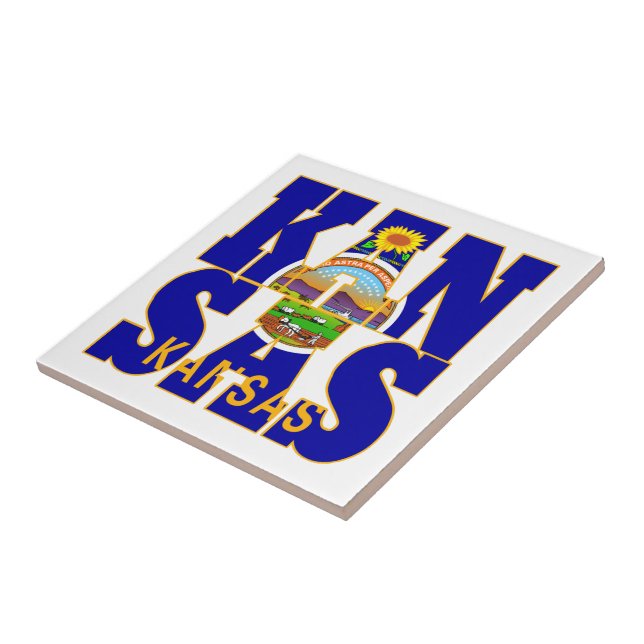 Carreau Texte du drapeau de l'État du Kansas (Côté)
