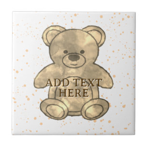 Carreau Texte personnalisé de l'ours en peluche