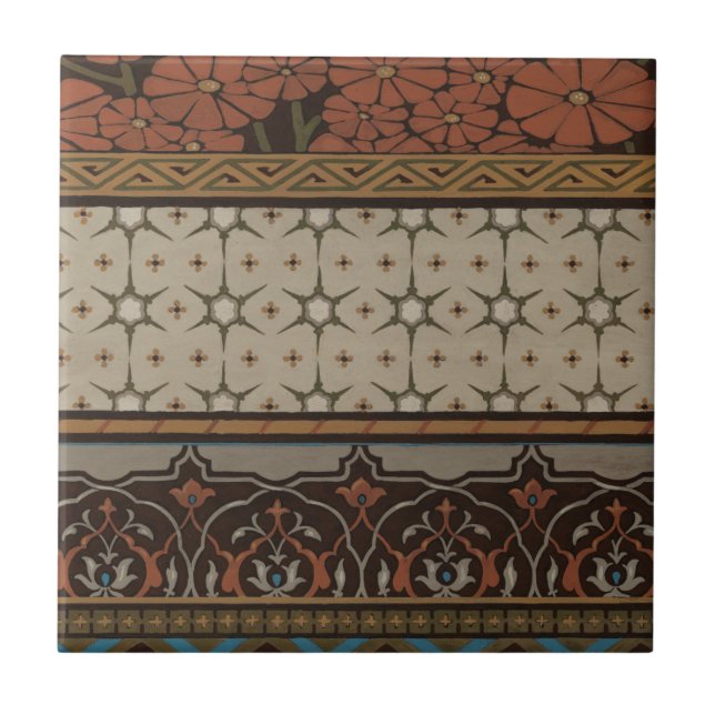 Carreau Textile d'origine avec Motifs décoratifs (Devant)