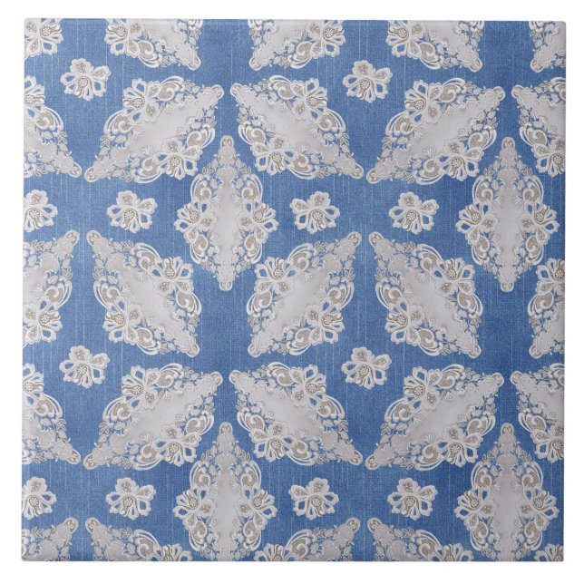 Carreau Texture de Denim avec Motif de répétition de dente (Devant)